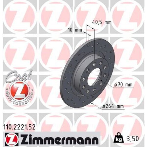 ZIMMERMANN 110.2221.52 Bremsscheibe