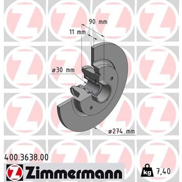ZIMMERMANN 400.3638.00 Bremsscheibe