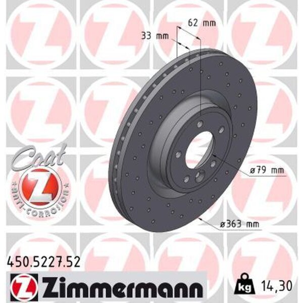 ZIMMERMANN 450.5227.52 Bremsscheibe