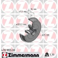 ZIMMERMANN 470.1855.00 Bremstrommel