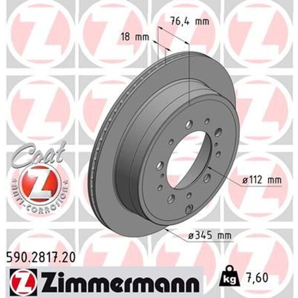 ZIMMERMANN 590.2817.20 Bremsscheibe