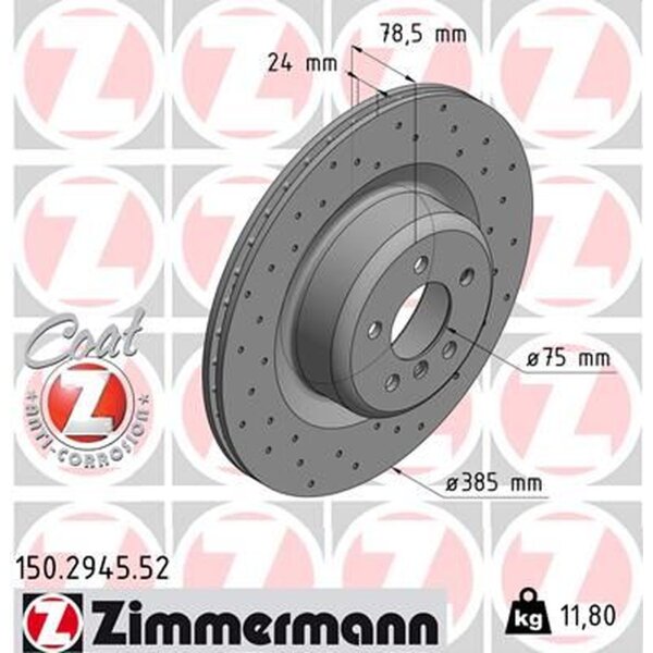 ZIMMERMANN 150.2945.52 Bremsscheibe