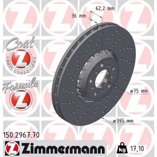 ZIMMERMANN 150.2967.70 Bremsscheibe