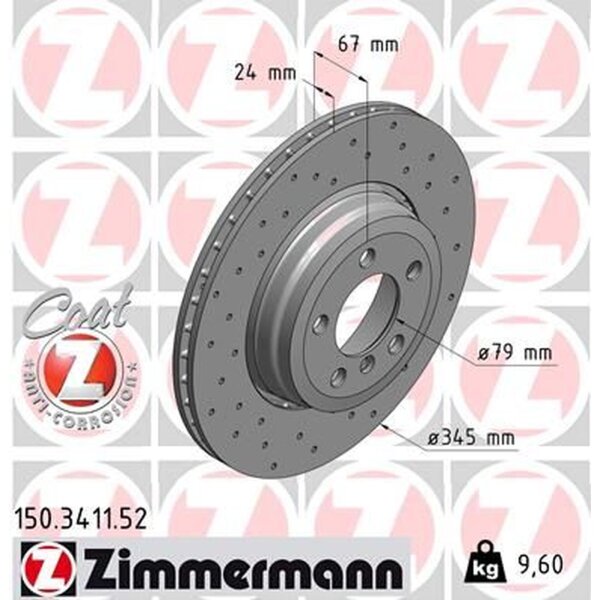 ZIMMERMANN 150.3411.52 Bremsscheibe