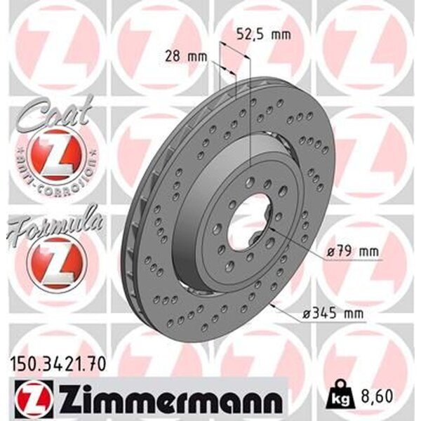 ZIMMERMANN 150.3421.70 Bremsscheibe