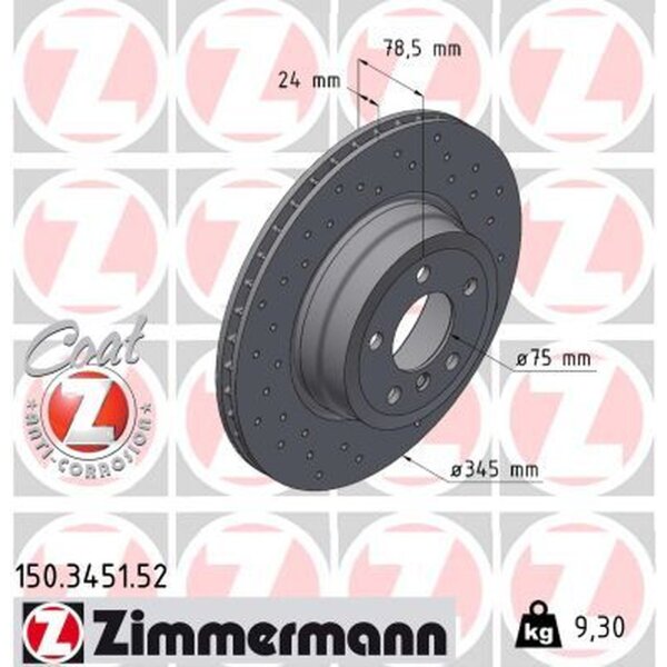ZIMMERMANN 150.3451.52 Bremsscheibe