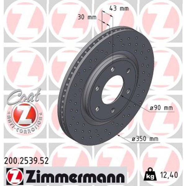 ZIMMERMANN 200.2539.52 Bremsscheibe