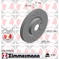 ZIMMERMANN 250.1398.52 Bremsscheibe