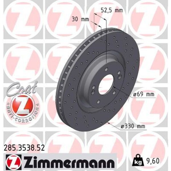 ZIMMERMANN 285.3538.52 Bremsscheibe