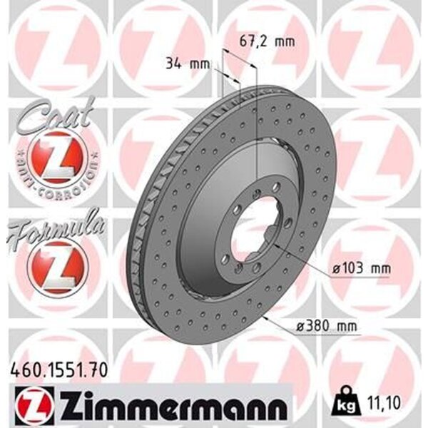 ZIMMERMANN 460.1551.70 Bremsscheibe