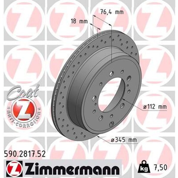 ZIMMERMANN 590.2817.52 Bremsscheibe