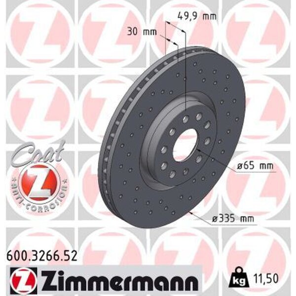 ZIMMERMANN 600.3266.52 Bremsscheibe