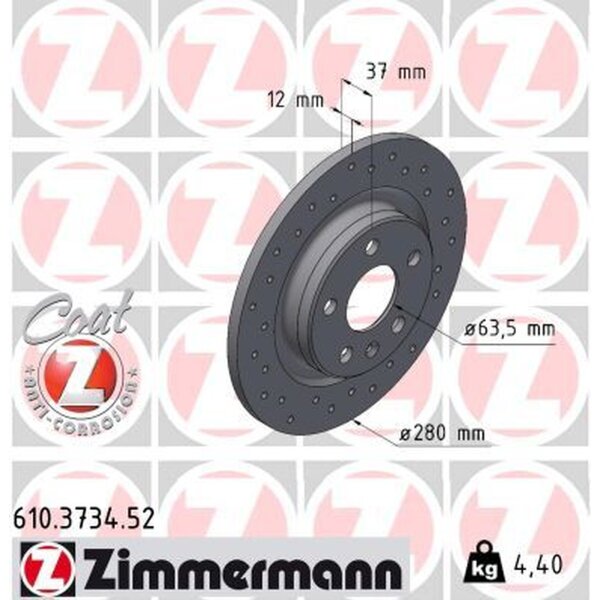 ZIMMERMANN 610.3734.52 Bremsscheibe