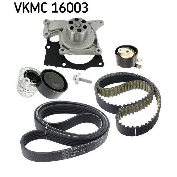 SKF VKMC 16003 Wasserpumpe + Zahn-/Keilrippenriemensatz