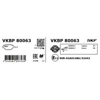 SKF VKBP 80063 Bremsbelagsatz, Scheibenbremse