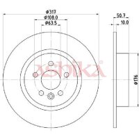 ASHIKA 61-0L-L14C Bremsscheibe