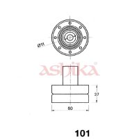 ASHIKA 45-01-101 Riemenspanner, Zahnriemen