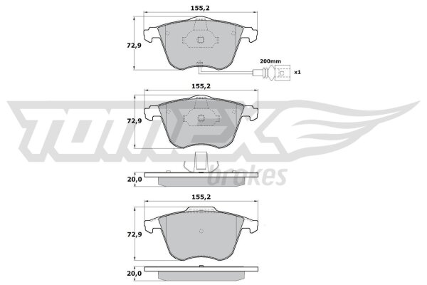 TOMEX Brakes TX 17-12 Bremsbelagsatz, Scheibenbremse
