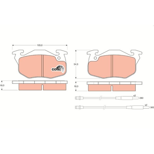 TRW GDB1033 Bremsbelagsatz, Scheibenbremse