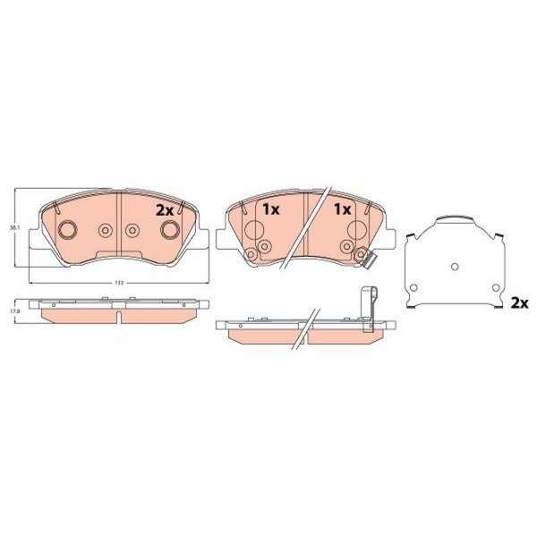 TRW GDB2310 Bremsbelagsatz, Scheibenbremse