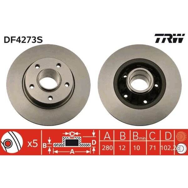 TRW DF4273S Bremsscheibe