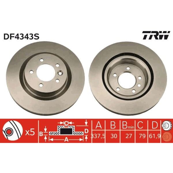 TRW DF4343S Bremsscheibe