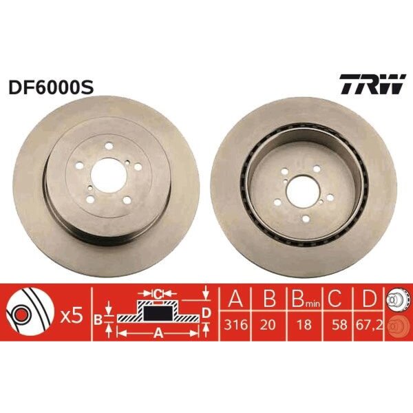 TRW DF6000S Bremsscheibe
