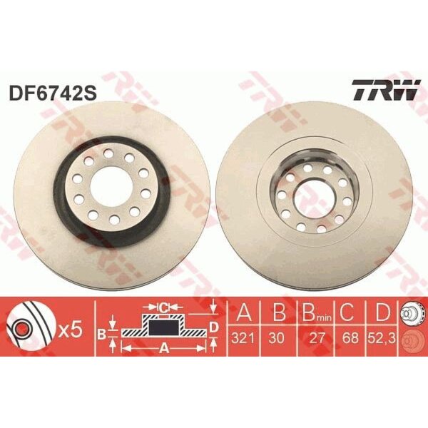 TRW DF6742S Bremsscheibe