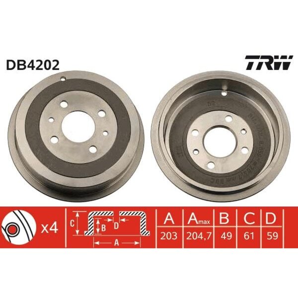 TRW DB4202 Bremstrommel