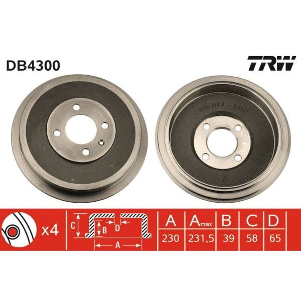 TRW DB4300 Bremstrommel
