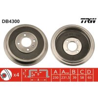 TRW DB4300 Bremstrommel