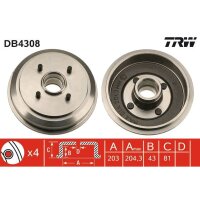 TRW DB4308 Bremstrommel