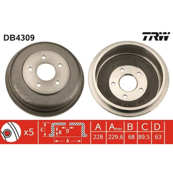 TRW DB4309 Bremstrommel