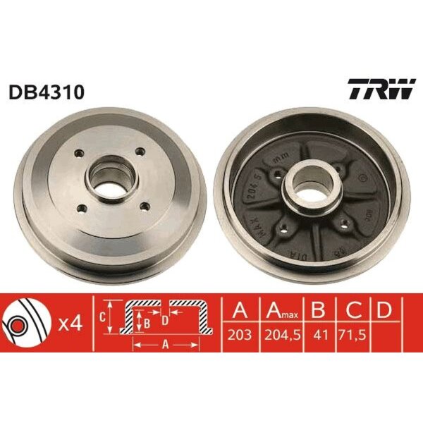 TRW DB4310 Bremstrommel