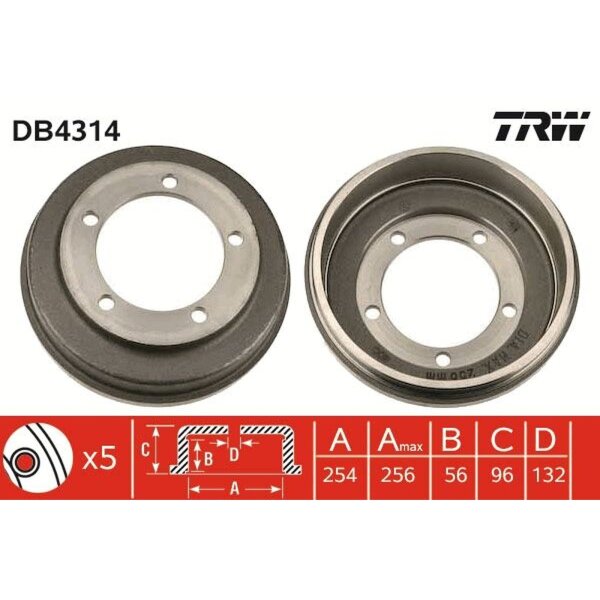 TRW DB4314 Bremstrommel