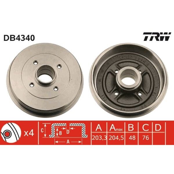 TRW DB4340 Bremstrommel