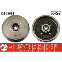 TRW DB4363B Bremstrommel