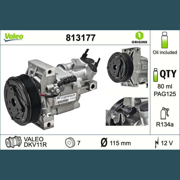 VALEO 813177 Kompressor, Klimaanlage