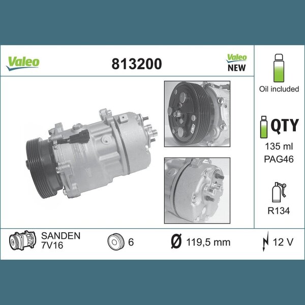 VALEO 813200 Kompressor, Klimaanlage