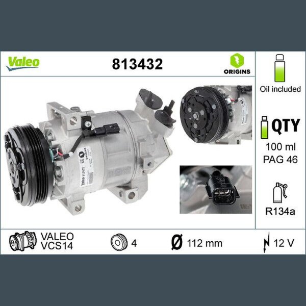 VALEO 813432 Kompressor, Klimaanlage