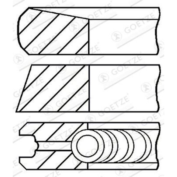 GOETZE ENGINE 08-422407-00 Kolbenringsatz