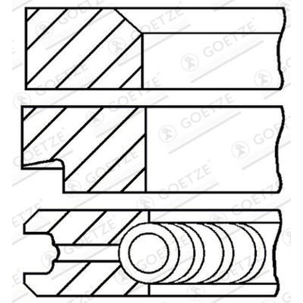 GOETZE ENGINE 08-438507-00 Kolbenringsatz