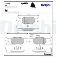 DELPHI LP1585 Bremsbelagsatz, Scheibenbremse