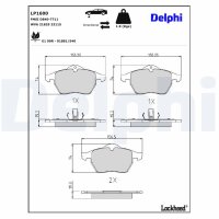 DELPHI LP1600 Bremsbelagsatz, Scheibenbremse
