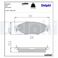 DELPHI LP1617 Bremsbelagsatz, Scheibenbremse