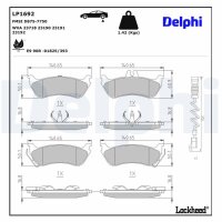 DELPHI LP1692 Bremsbelagsatz, Scheibenbremse