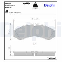 DELPHI LP1802 Bremsbelagsatz, Scheibenbremse