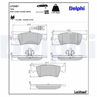 DELPHI LP2087 Bremsbelagsatz, Scheibenbremse