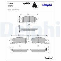 DELPHI LP2184 Bremsbelagsatz, Scheibenbremse