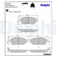 DELPHI LP2218 Bremsbelagsatz, Scheibenbremse
